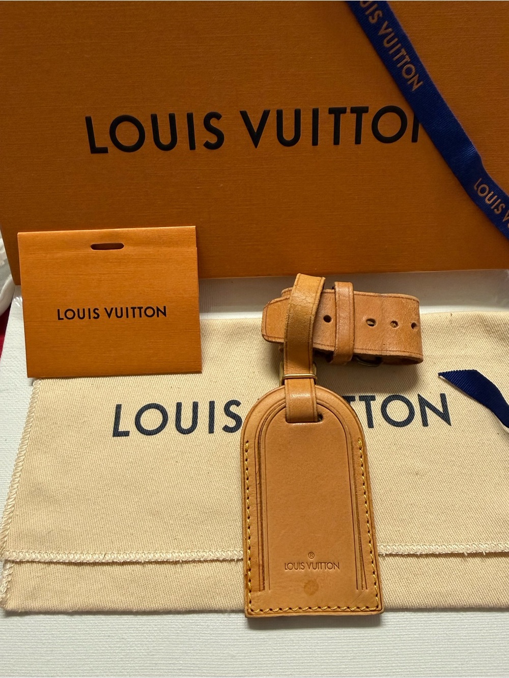 Louis Vuitton Vachetta Leather Luggage Tag and Poignet Authentic NO BOX